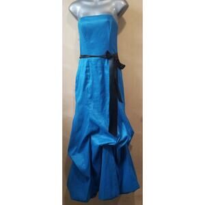 Jessica McClintock Gorgeous Teal Full length dress with bustling